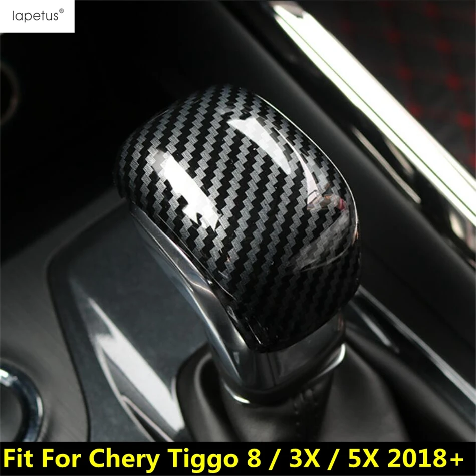 

Gear Shift Knob Lever Head Handle Decor Cover Trim For Chery Tiggo 8 / 3X / 5X 2018 - 2021 Carbon Fiber Accessories Interior Kit