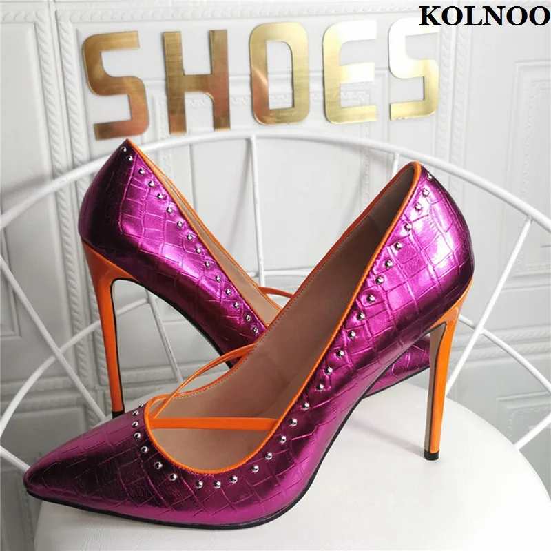 Kolnoo New Real Pictures Women's High Heels Pumps Rivets Spikes Large Size 35-47 Slip-on Dress Shoes Evening Fashion Prom Shoes
Kolnoo New Real Pictures Women's High Heels Pumps Rivets Spikes Large Size 35-47 Slip-on Dress Shoes Evening Fashion Prom Shoes