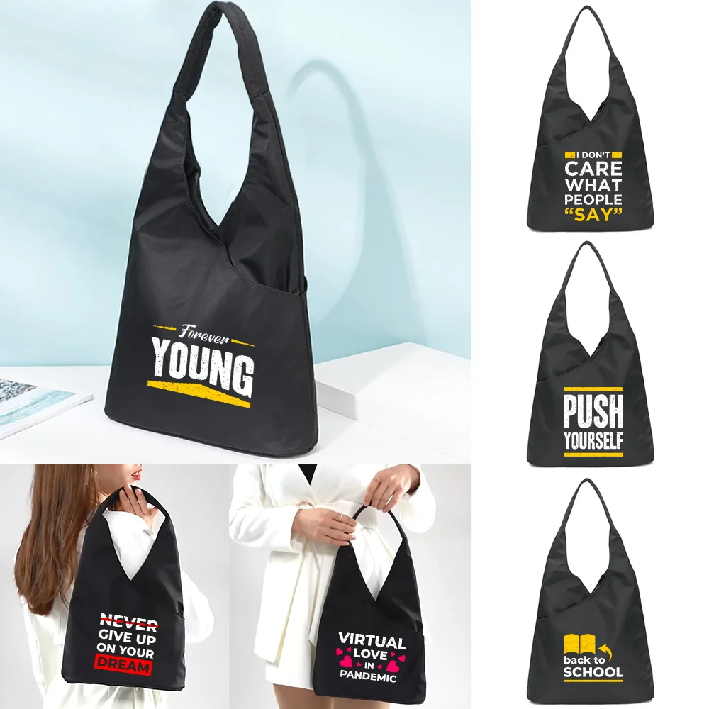Shoulder Handbag Phrase Interest Printed Tote Bags Female Soft Environmental Storage Reusable Girls Small and Shopper Totes Pack
Shoulder Handbag Phrase Interest Printed Tote Bags Female Soft Environmental Storage Reusable Girls Small and Shopper Totes Pack