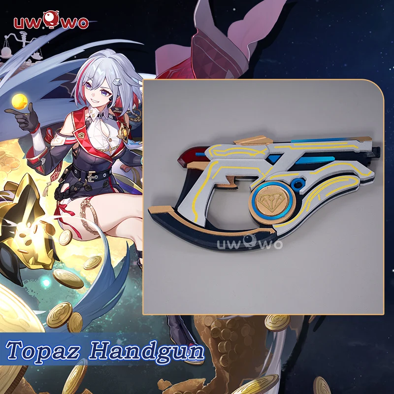 

UWOWO Topaz Cosplay Prop Honkai Star Rail HSR Cosplay Topaz Weapon Props Topz Cosplay Weapons Wooden