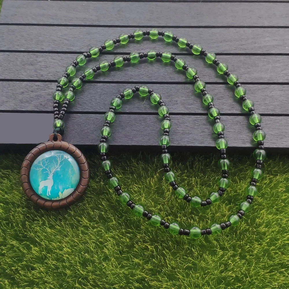 Wood Sika Deer Time Gem Pendant Exquisite Bead Flashing Natural Stone Necklace Women Jewelry Gift
Wood Sika Deer Time Gem Pendant Exquisite Bead Flashing Natural Stone Necklace Women Jewelry Gift