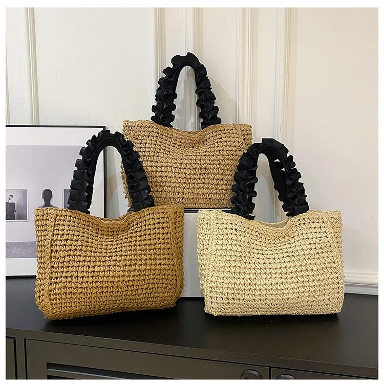 Ruched Handle Bohemian Straw Bag 14 Sbe7688b67ea84003abae1311aa09072eD