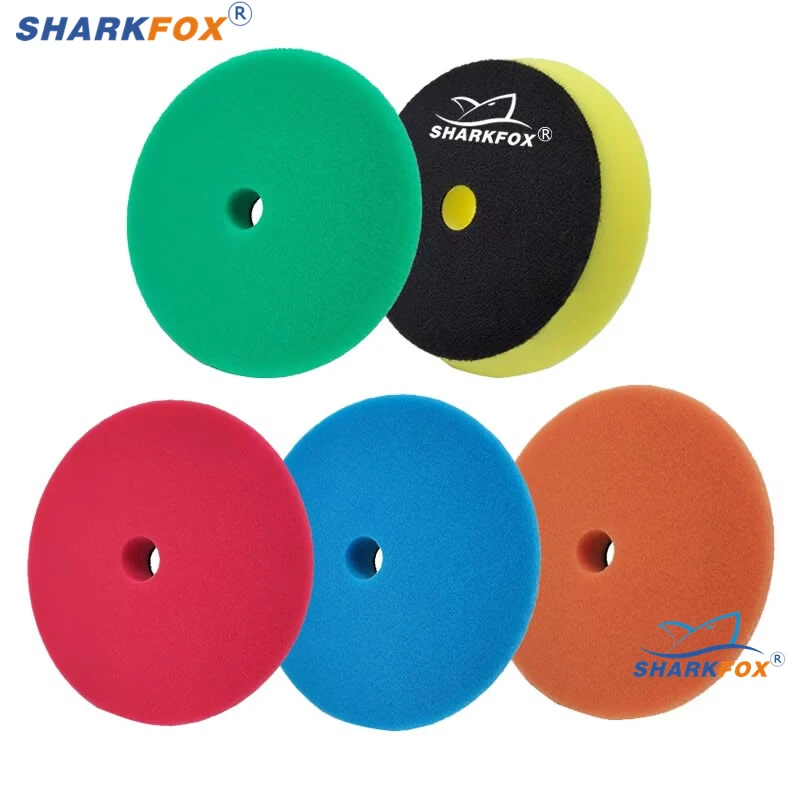 

Sharkfox 3"(80mm)/5"(125mm)/6"(150mm) Buffing Polishing Sponge Pads Kit For Car Polisher Disc Buffer Foam Polish Pad