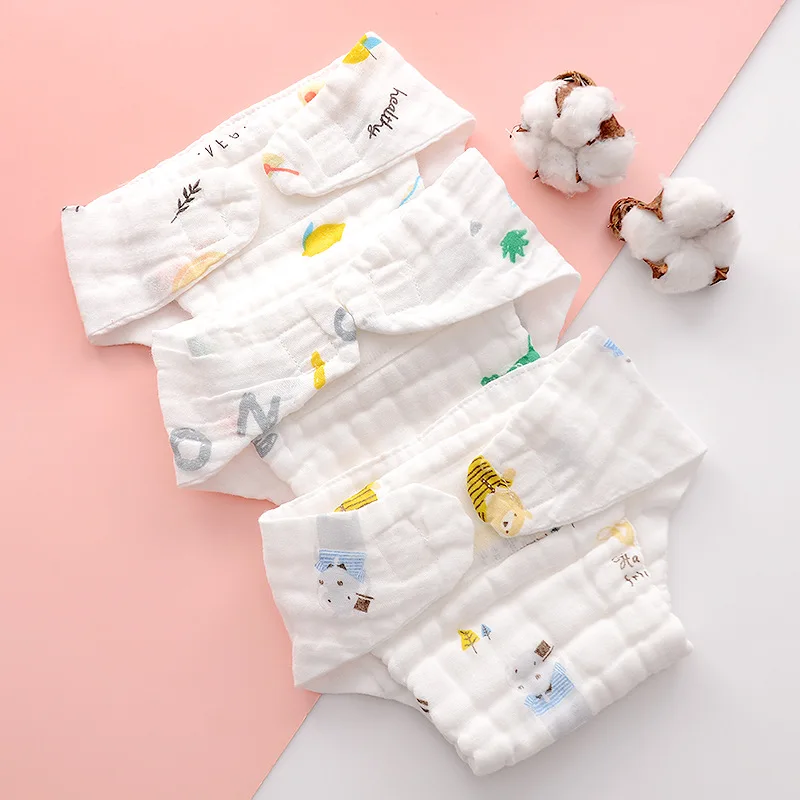 

5pcs Newborn One-piece Cloth Diaper 12 Layers Reusable Baby Diapers Washable All In One Flap Diapers Infant Cloth Nappy