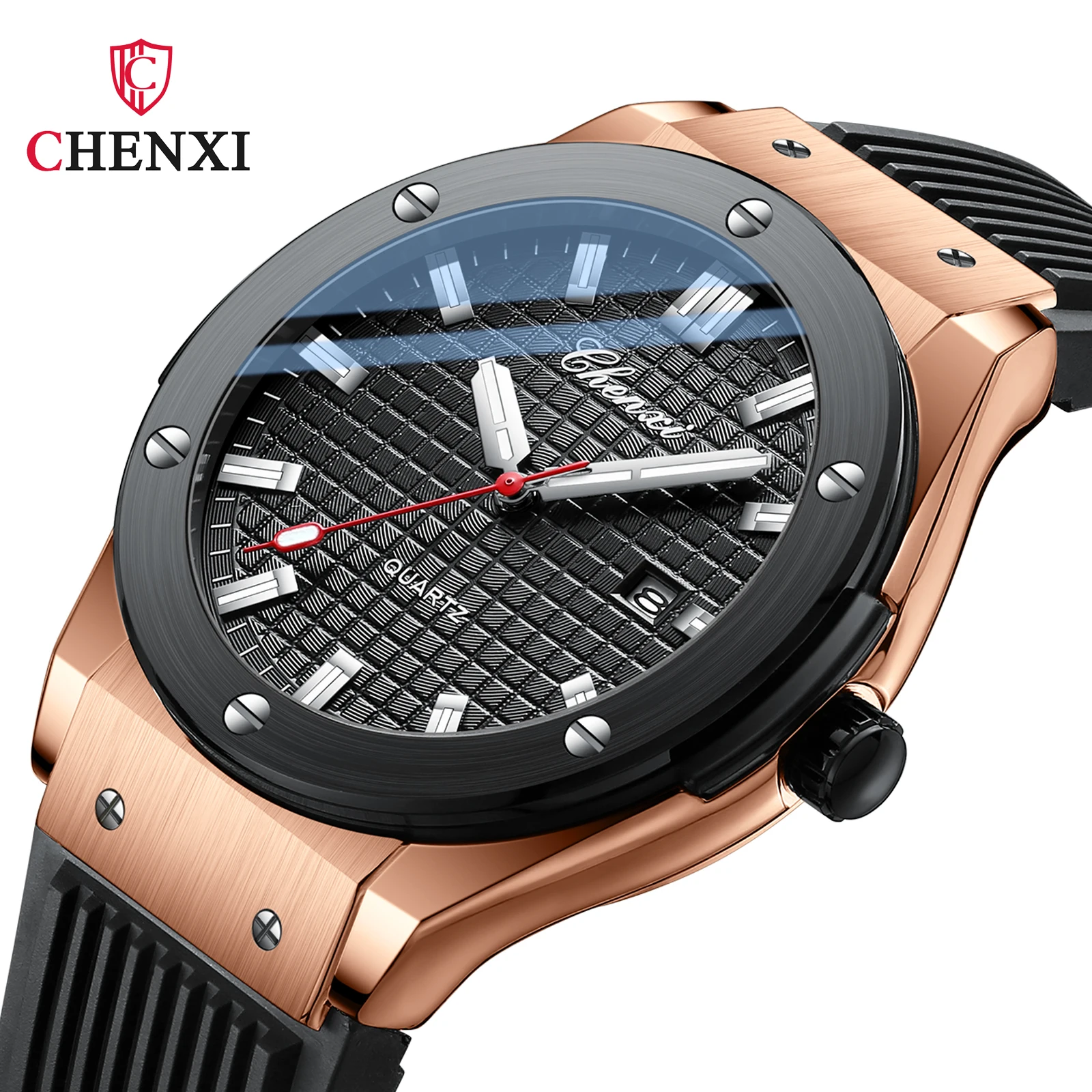

CHENXI Luxury Casual Watch For Men PU Waterproof Calendar Luminous Hands Quartz men Clock Fashion Male Locomotive Wrist Watch