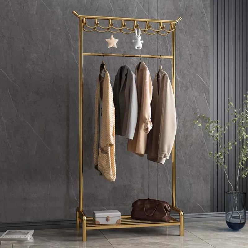 

Бутик Кронштейн-вешалка для одежды Эстетическая винтажная напольная вешалка для одежды, скандинавские золотые мебели для дома, мебель для прихожей