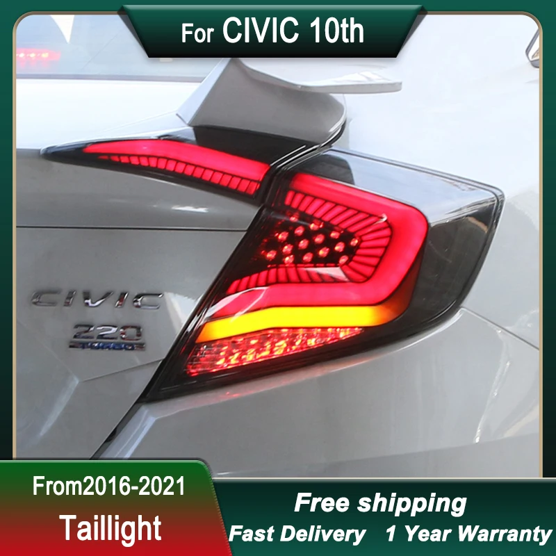 Car Tail Lights For Honda CIVIC 10th Gen 2016-2021 new LED Brake Reverse Tail Lamp Dynamic Turn Signal Light Tail Lamp Assembly
Car Tail Lights For Honda CIVIC 10th Gen 2016-2021 new LED Brake Reverse Tail Lamp Dynamic Turn Signal Light Tail Lamp Assembly