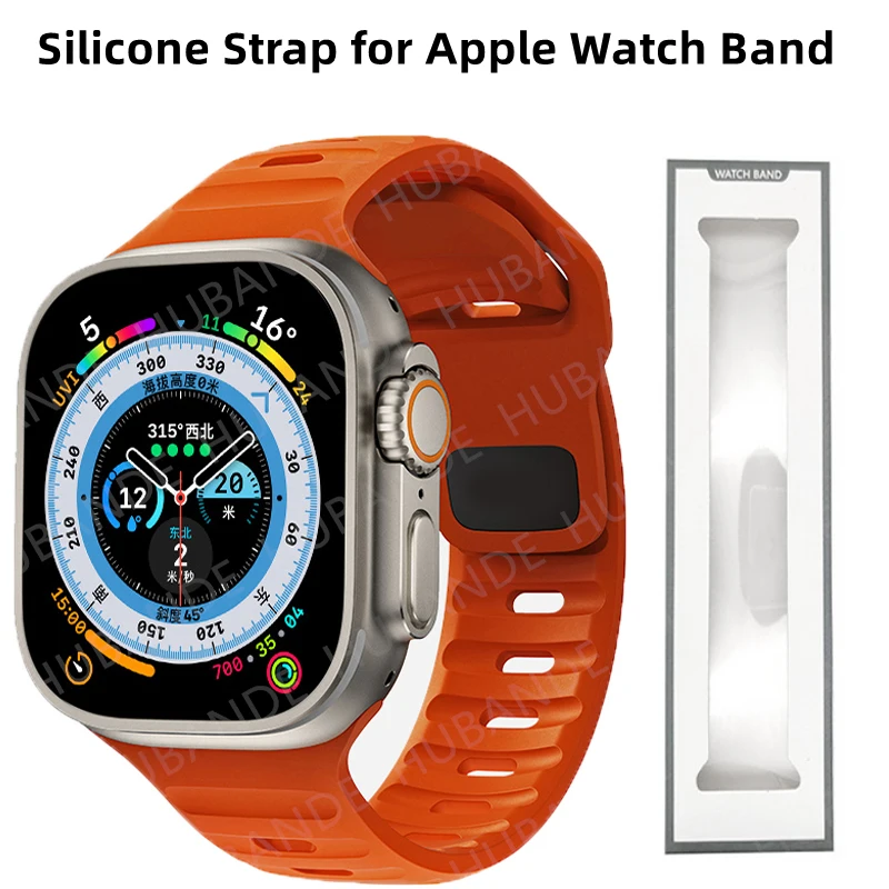 

Soft Silicone Strap for Apple Watch Band 49mm 44mm 45mm 41mm 42mm 40mm 38mm Sport Bracelet Iwatch Serise Ultra 8 7 6 5 Watchband