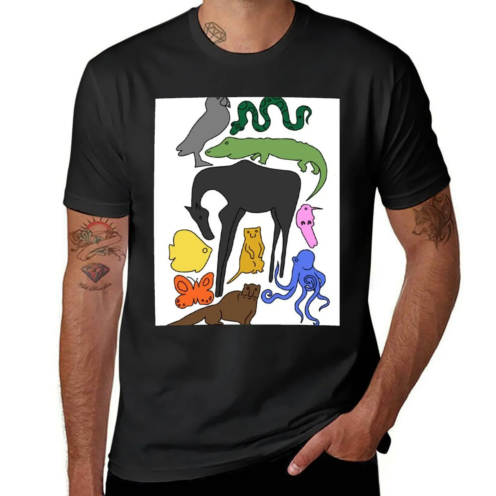 

assorted animals v.2 (coloured) T-shirt for a boy plain mens big and tall t shirts