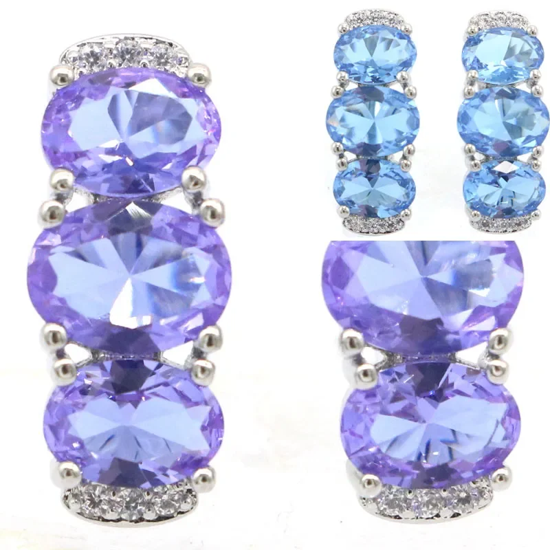 

4.2g Customized 925 SOLID STERLING SILVER Earrings Zultanite Color Changing Alexandrite Topaz CZ Blue Sapphire Red Ruby CZ