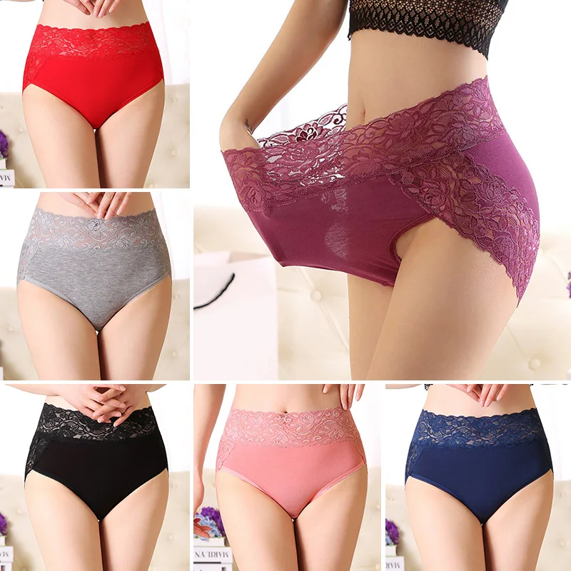 Women's Soft Lingerie Panties High Waist Floral Lace Underpants Breathable Cotton Panties Comfortable Underwear Briefs
Women's Soft Lingerie Panties High Waist Floral Lace Underpants Breathable Cotton Panties Comfortable Underwear Briefs