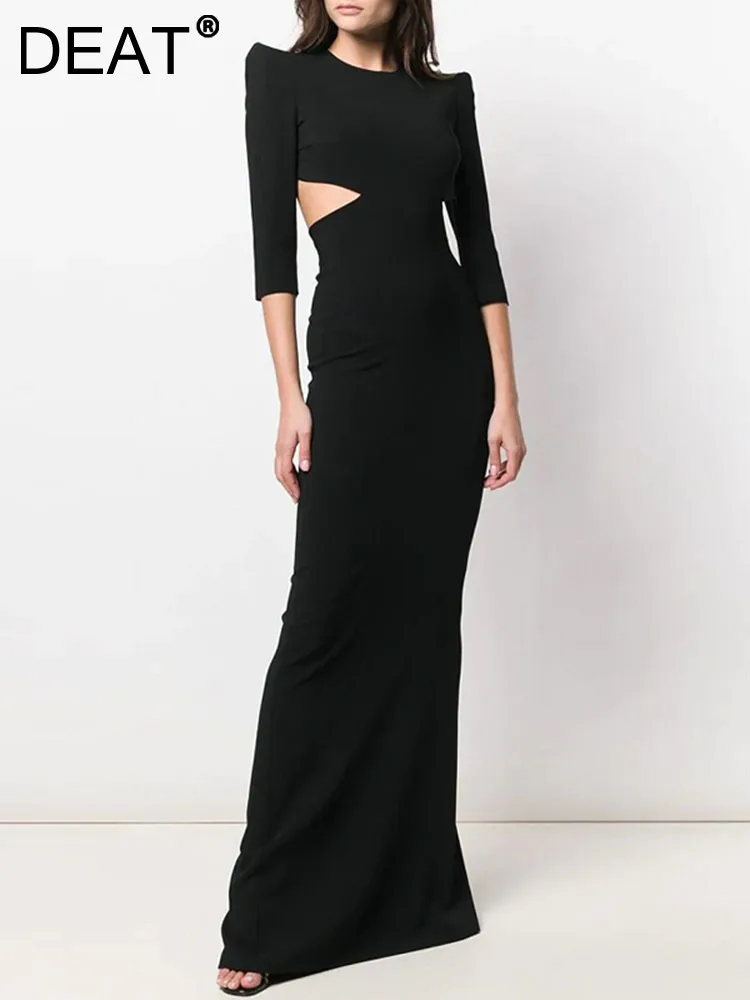 DEAT Women's Fashion Evening O-neck Short Sleeve Hollow Out Backless Floor Length Elegant Party Dresses Autumn 2023 New 13DB177
DEAT Women's Fashion Evening O-neck Short Sleeve Hollow Out Backless Floor Length Elegant Party Dresses Autumn 2023 New 13DB177