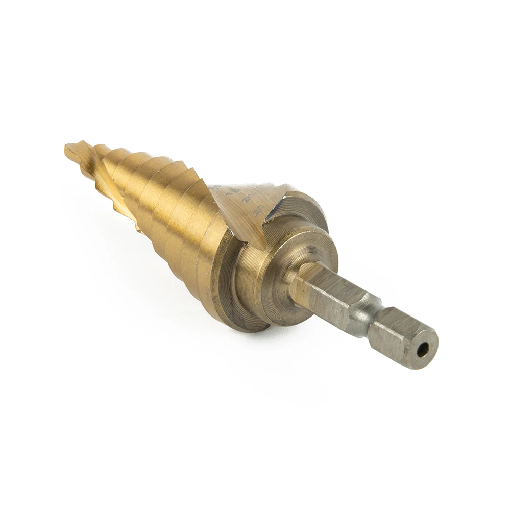 Titanium Coated Step Drill Bit Drill Bit HSS Insulation Boards Sheet Iron Plate Spiral Fluted Step Cone 4-22mm Accessories
Titanium Coated Step Drill Bit Drill Bit HSS Insulation Boards Sheet Iron Plate Spiral Fluted Step Cone 4-22mm Accessories