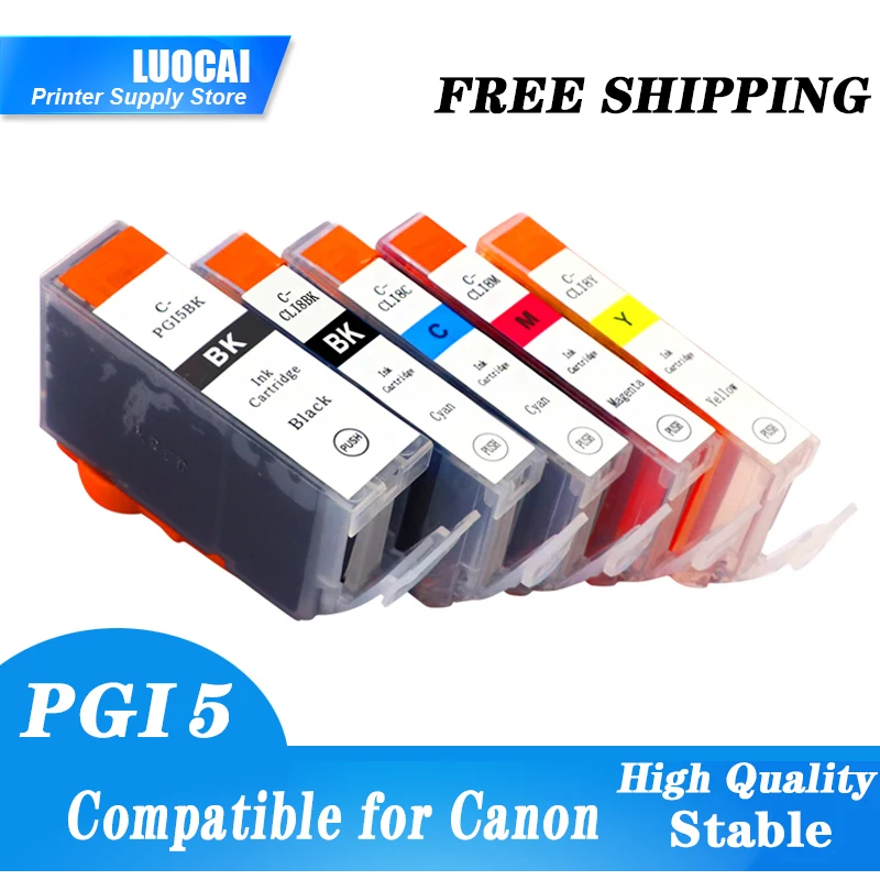 

5pcs PGI5 CLI8 Compatible ink cartridge for Canon PIXMA IP4300 IP4500 IP4500X IP5200 IP5200R IP5300 MP500 MP600 mp800 Printer