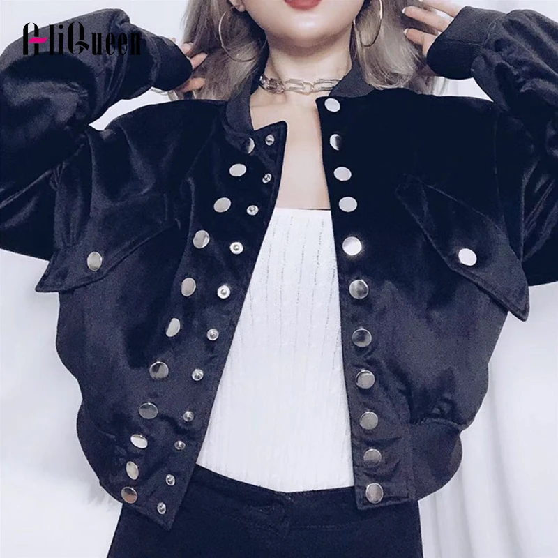 Autumn Streetwear Coat Double Breasted Velvet Baseball Jacket Women Multi Zipper Pockets Casual Female Black Crop Bomber Jackets
Autumn Streetwear Coat Double Breasted Velvet Baseball Jacket Women Multi Zipper Pockets Casual Female Black Crop Bomber Jackets