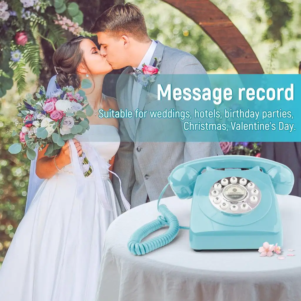 

Audio Wedding Guest Book Wholesale Wedding Party Gathering Guestbook Antique Telephones with Recording Function Retro Phone