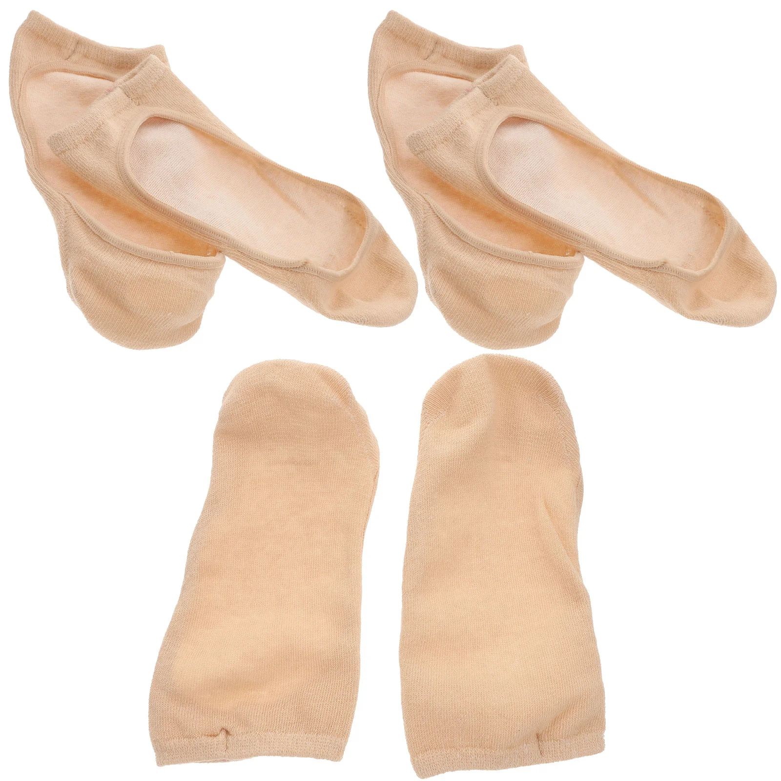 

3 Pairs of Bamboo Fiber Silicone Socks Anti-Skid Boat Socks Invisible Socks Shallow Mouth Socks (Skin Color)