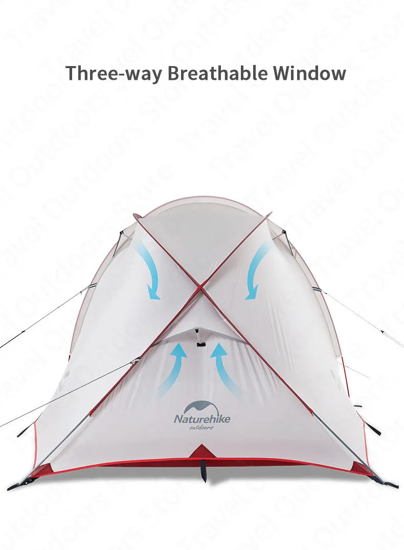 Naturehike – tente de Camping pour 3-4 personnes, série Hiby, en tissu Silicone 20D, Double couche, 4 saisons, pour la famille, ultralégère Naturehike – tente de Camping pour 3-4 personnes, série Hiby, en tissu Silicone 20D, Double couche, 4 saisons, pour la famille, ultralégère