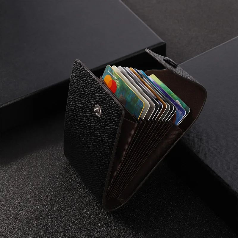 

PU Leather Multi-Pocket Bank Card Organizer Wallet Passport ID Card Holder Ticket Credit Card Bag Women Cardholder and Coins