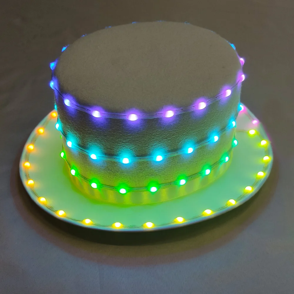 

Full color LED hat party glow-in-the-dark hat Neon LED costume DJ bar performance Christmas Halloween show lighting props