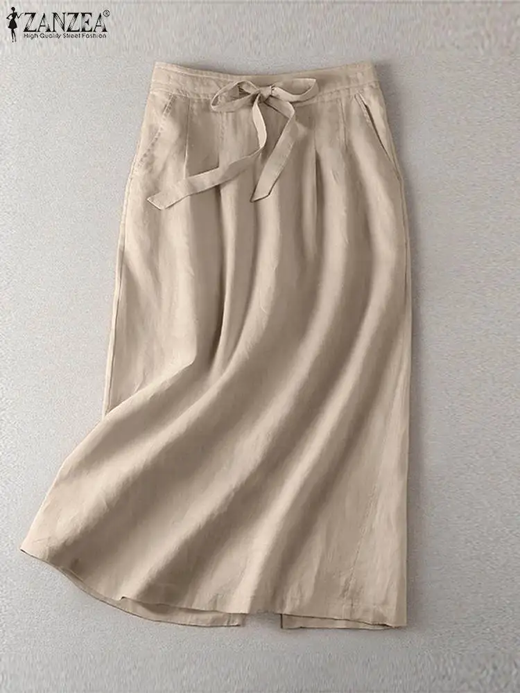 ZANZEA Women Summer Skirts Vintage Elastic Waist Solid Loose Faldas Saia Mid-calf Skirt Fashion Back Split Jupe Oversize 2023
ZANZEA Women Summer Skirts Vintage Elastic Waist Solid Loose Faldas Saia Mid-calf Skirt Fashion Back Split Jupe Oversize 2023