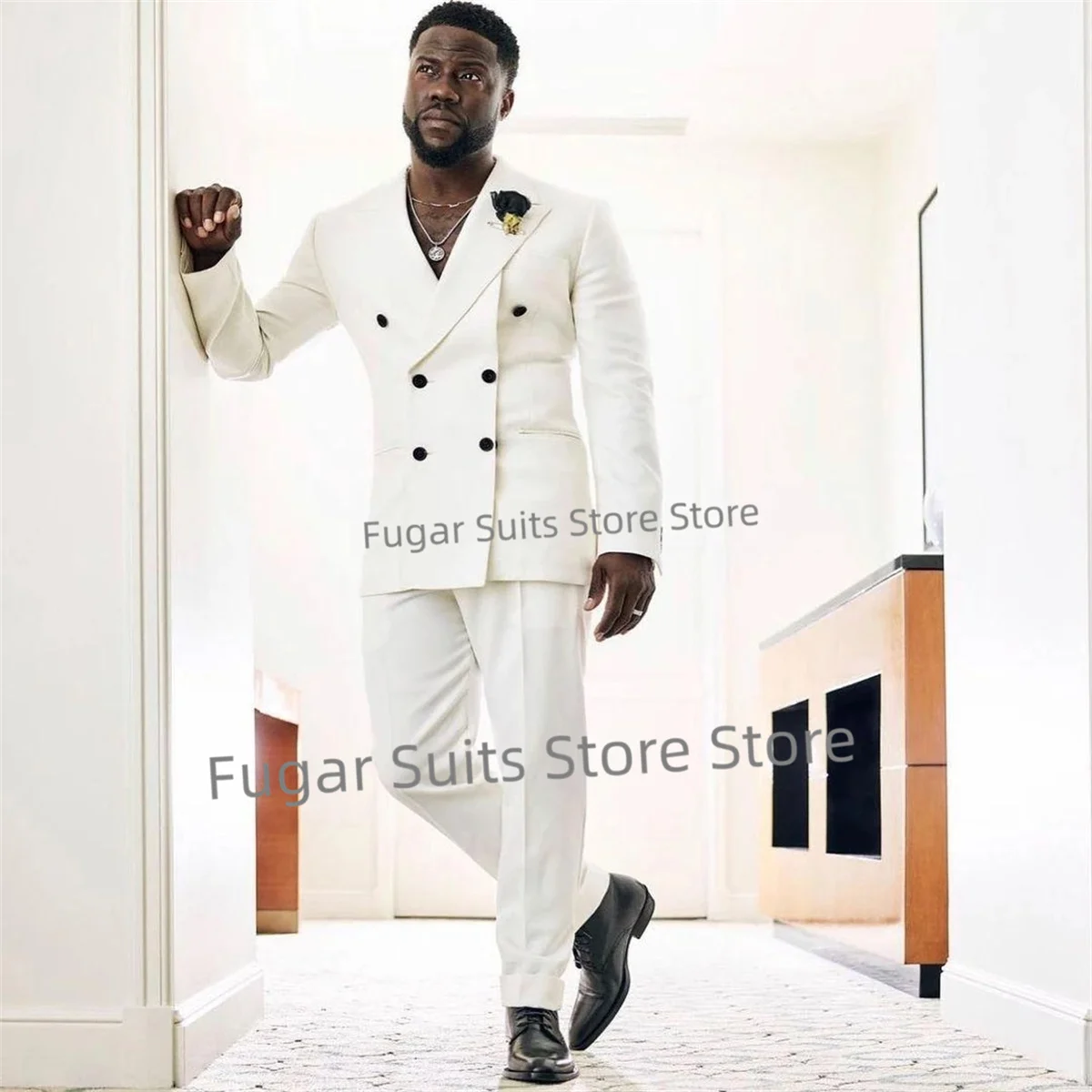Luxuly White Wedding Men Suits Slim Fit Double Breasted Peak Lapel Groom Tuxedos2 Pieces Sets Business Male Blazer Costume Homme
Luxuly White Wedding Men Suits Slim Fit Double Breasted Peak Lapel Groom Tuxedos2 Pieces Sets Business Male Blazer Costume Homme