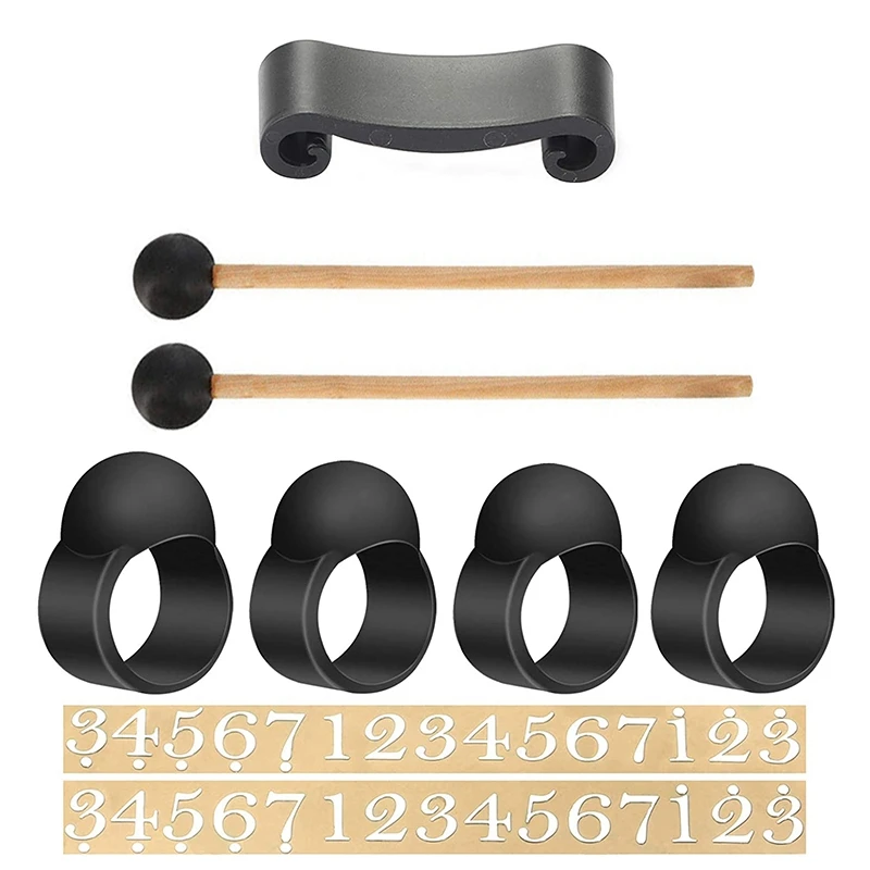 

Steel Tongue Drum Finger Sleeves Set,Silicone Knocking Finger Picks Cover,Drumstick Holders& Notes Stickers