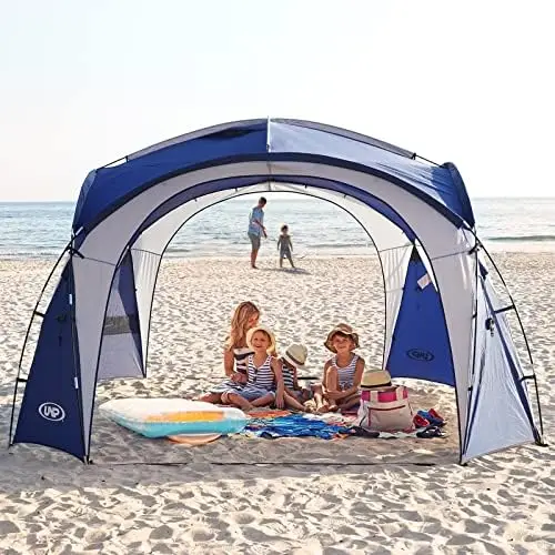 

Sun Shelter Beach Tent Pop Up Canopy Event Cabana UPF 50+ Shade Tent 4-6 Person Rainproof, Waterproof for Camping Trips, Backyar