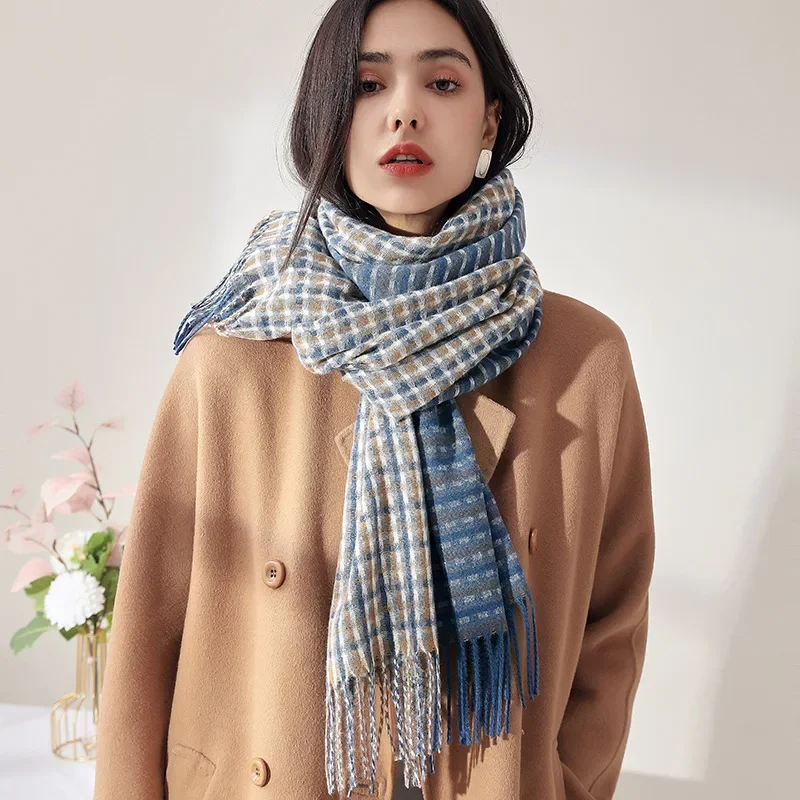 

Winter Plaid Fashion Women's Scarf Soft Tassels Scarves Shawls Wraps