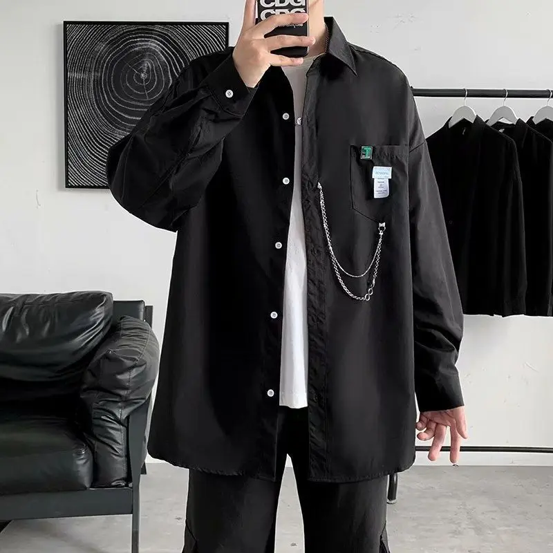Spring Autumn Solid Color Shirt Man Turn-down Collar Single Breasted Harajuku Cardigan Male Thin Style Korean Long Sleeve Tops
Spring Autumn Solid Color Shirt Man Turn-down Collar Single Breasted Harajuku Cardigan Male Thin Style Korean Long Sleeve Tops