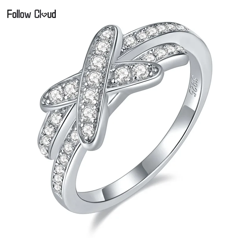 

Follow Cloud 0.35 Carat Moissanite Wedding Diamond Band Women Rings X Cross Shape 925 Sterling Silver D Color Ring Fine Jewelry