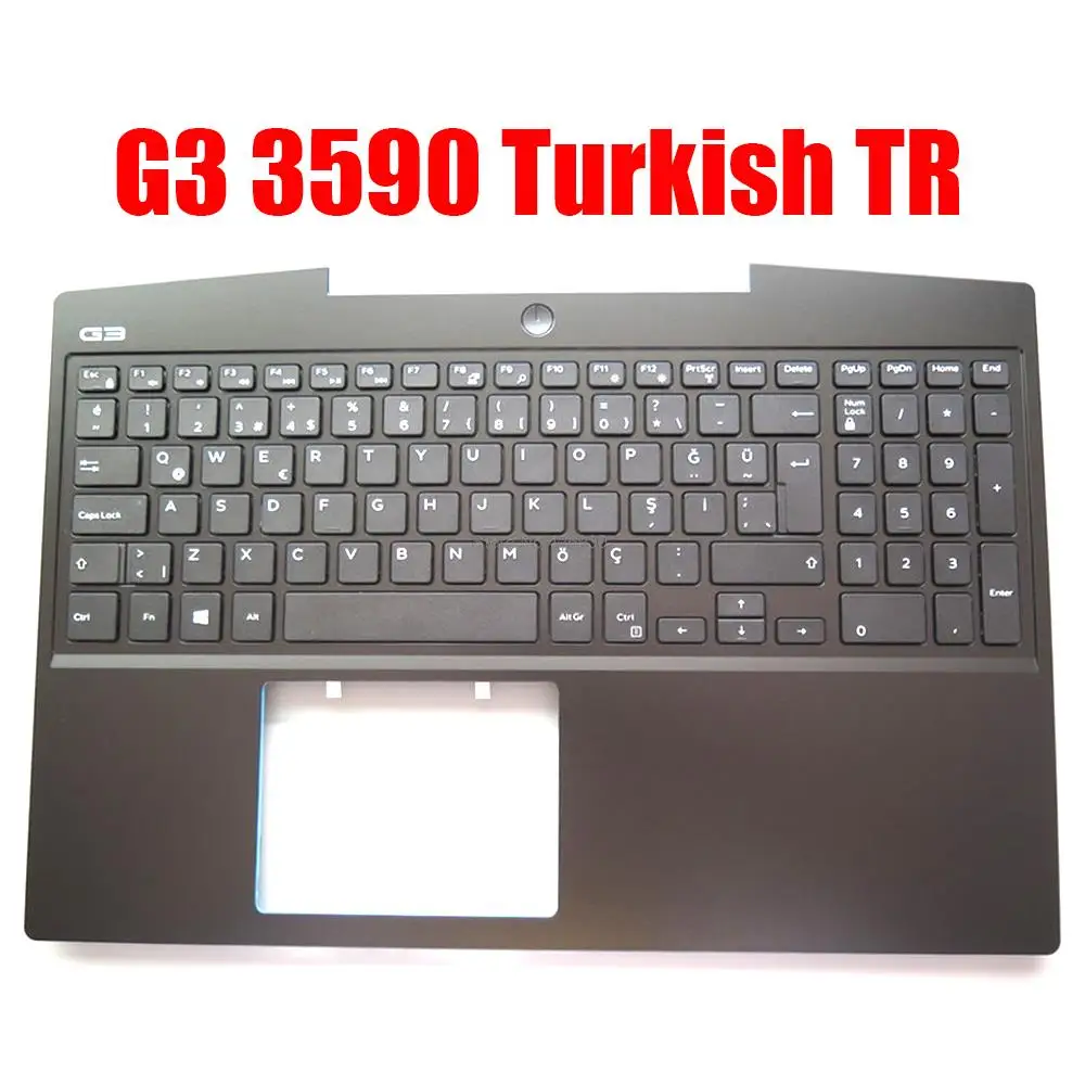 

Turkish TR Laptop Palmrest For DELL G3 3590 3500 0P0NG7 P0NG7 0H80WY H80WY Without Backlit Keyboard Black Upper Case New