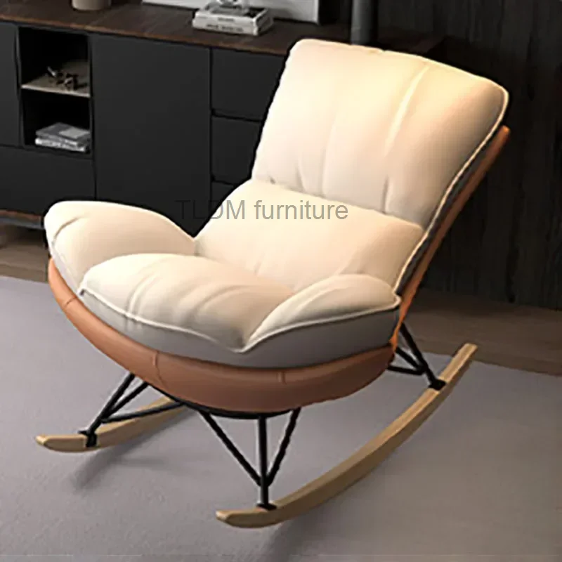 

Soft Rocking Living Room Chairs Full Body Footrest Modern Fashion Sitting Room Chairs Relax Nordic Sillones Interior Furniture