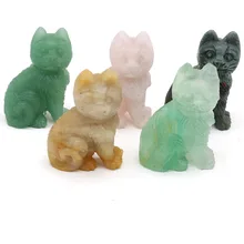 Cute Cat Statue Natural Crystals Ornaments Creative Carving Sculptures Agate Rose Quartz Reiki Gemstone Crafts Home Decoration
Cute Cat Statue Natural Crystals Ornaments Creative Carving Sculptures Agate Rose Quartz Reiki Gemstone Crafts Home Decoration