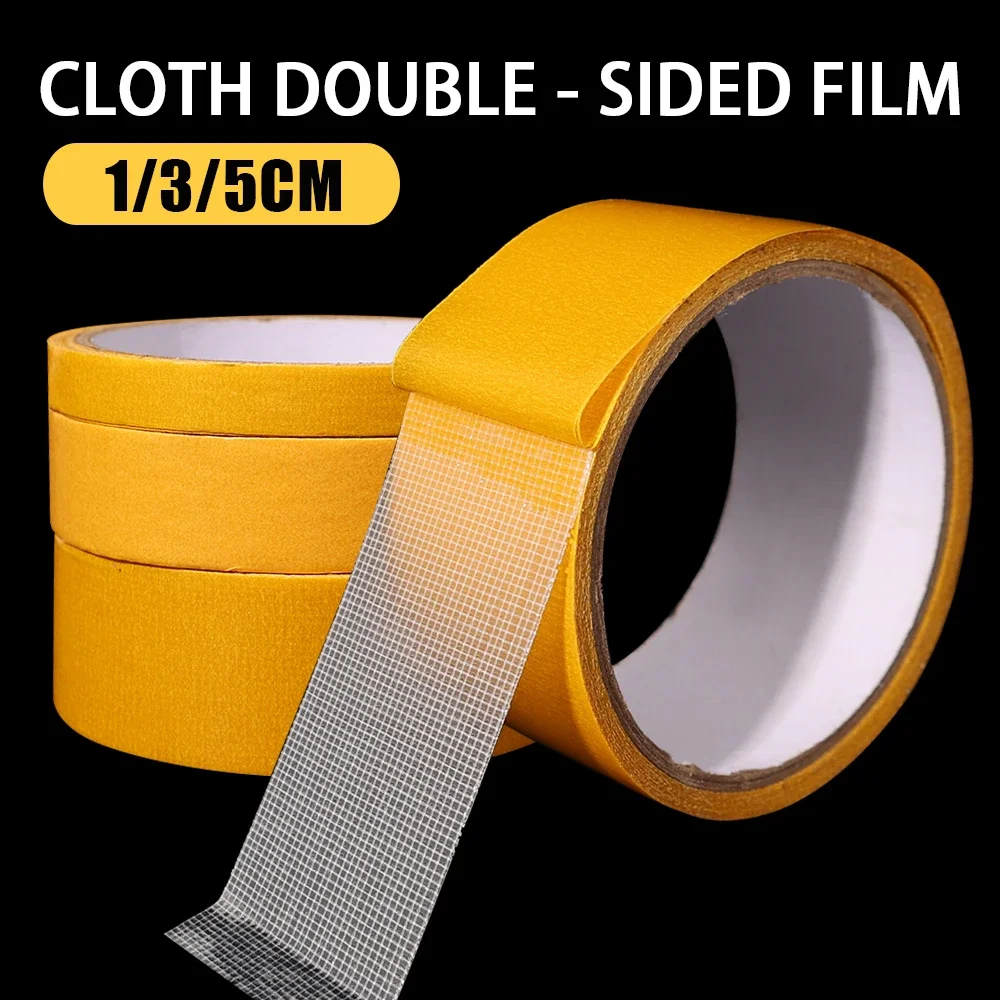 

5M Strong Fixation Double Sided Tape Translucent Mesh Waterproof Super Traceless Cloth Base Tapes High Viscosity Carpet Adhesive