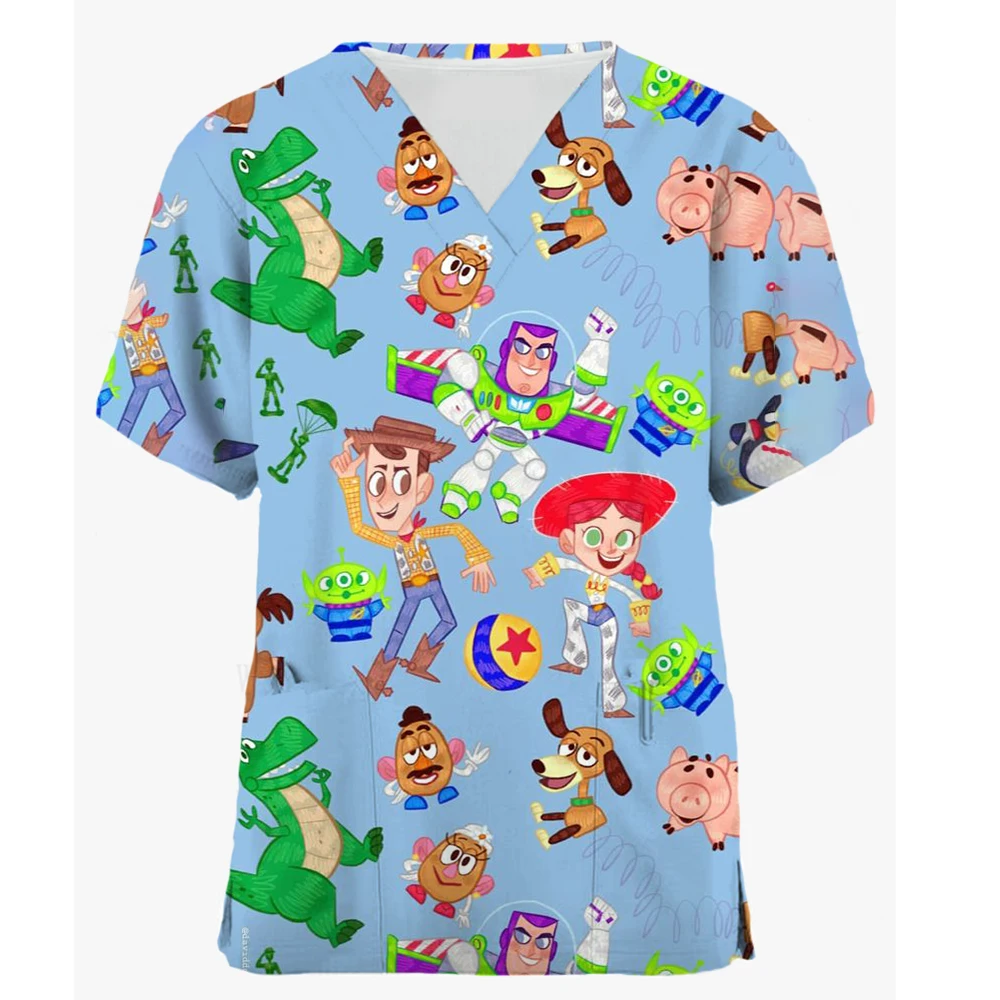 Nurse Uniform Frosted top, women's Toy Story 4 Short Sleeved Pocket Work uniform, Medical Care Work uniform, Worker
Nurse Uniform Frosted top, women's Toy Story 4 Short Sleeved Pocket Work uniform, Medical Care Work uniform, Worker