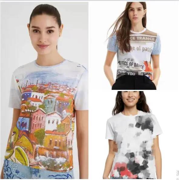 Foreign Trade Spain D Women's T-Shirt Summer Breathable Round Neck Print Graffiti Casual Short Sleeve Top
Foreign Trade Spain D Women's T-Shirt Summer Breathable Round Neck Print Graffiti Casual Short Sleeve Top