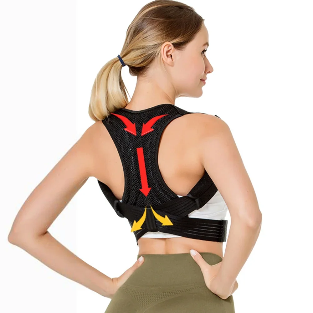 

Adjustable Back Posture Corrector Brace Support Belt Back Band Invisible Spine Lumbar Shoulder Posture Correction For Women Men