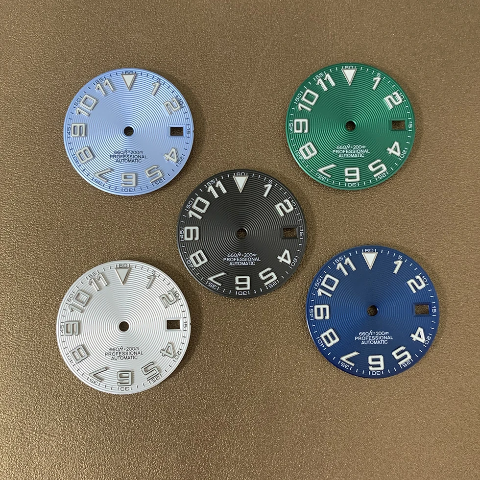 S Watch Dial Accessories 28.5mm Dial Green Luminous Digital Nail Suitable for NH35 NH36 Automatic Movement Watch Accessories
S Watch Dial Accessories 28.5mm Dial Green Luminous Digital Nail Suitable for NH35 NH36 Automatic Movement Watch Accessories