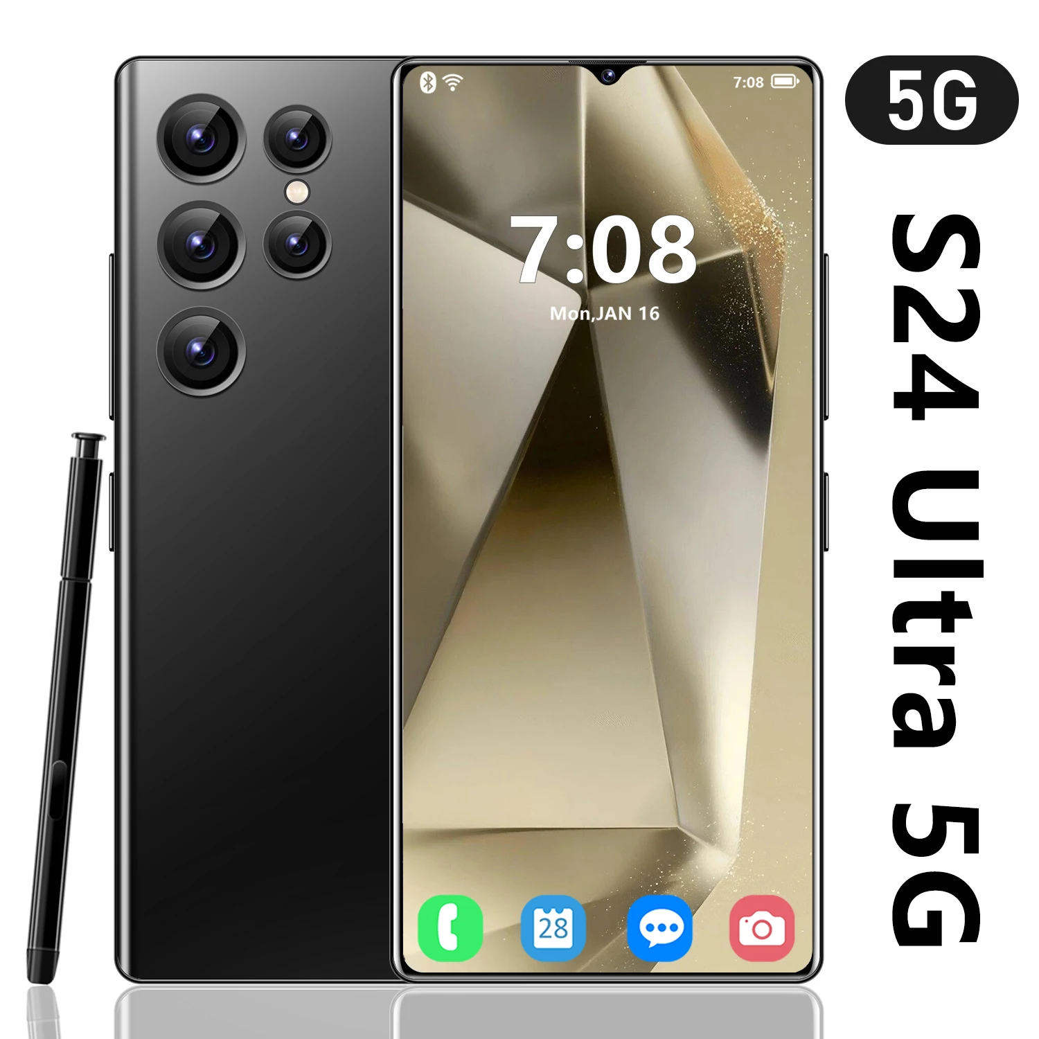 

Новый смартфон S24 Ultra, оригинальные сотовые телефоны 7,0 HD на базе Android, мобильный телефон с двойной Sim-картой на 48 Мп + 72 МП, 6800 мАч, разблокированные мобильные телефоны
