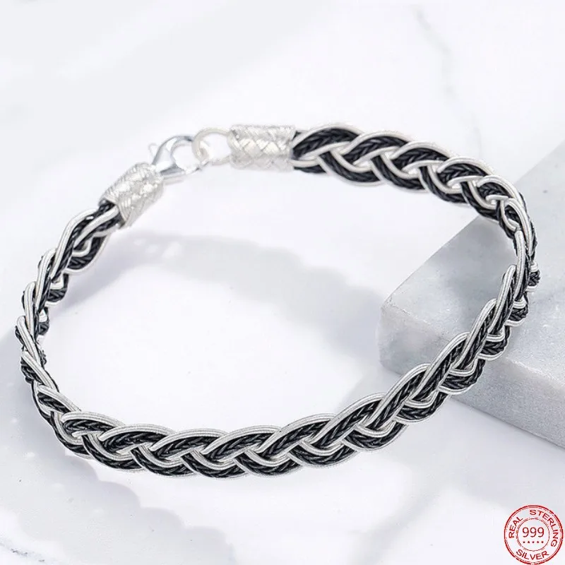 BOCAI 2021 Trendy S999 Sterling Silver Bracelets Simple Fashion Bangle Pure Argentum Silk Hand Weaven Jewelry for Women Lovers
BOCAI 2021 Trendy S999 Sterling Silver Bracelets Simple Fashion Bangle Pure Argentum Silk Hand Weaven Jewelry for Women Lovers