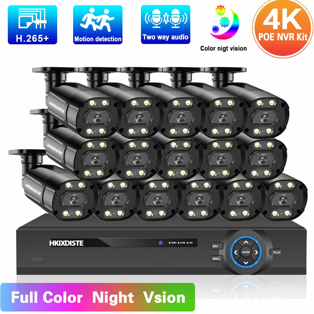 CCTV Camera Security System Kit POE 4K 16CH NVR Kit Color Night Vision IP Camera Video Surveillance System Set 2 Way Audio XMEYE
CCTV Camera Security System Kit POE 4K 16CH NVR Kit Color Night Vision IP Camera Video Surveillance System Set 2 Way Audio XMEYE