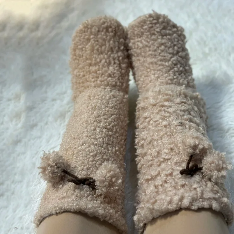 

House Slipper Boots Womens Winter Fur Contton Warm Plush Skid Anti Indoor Flat Fuzzy furry Female Fluffy Home Shoes 2023 New