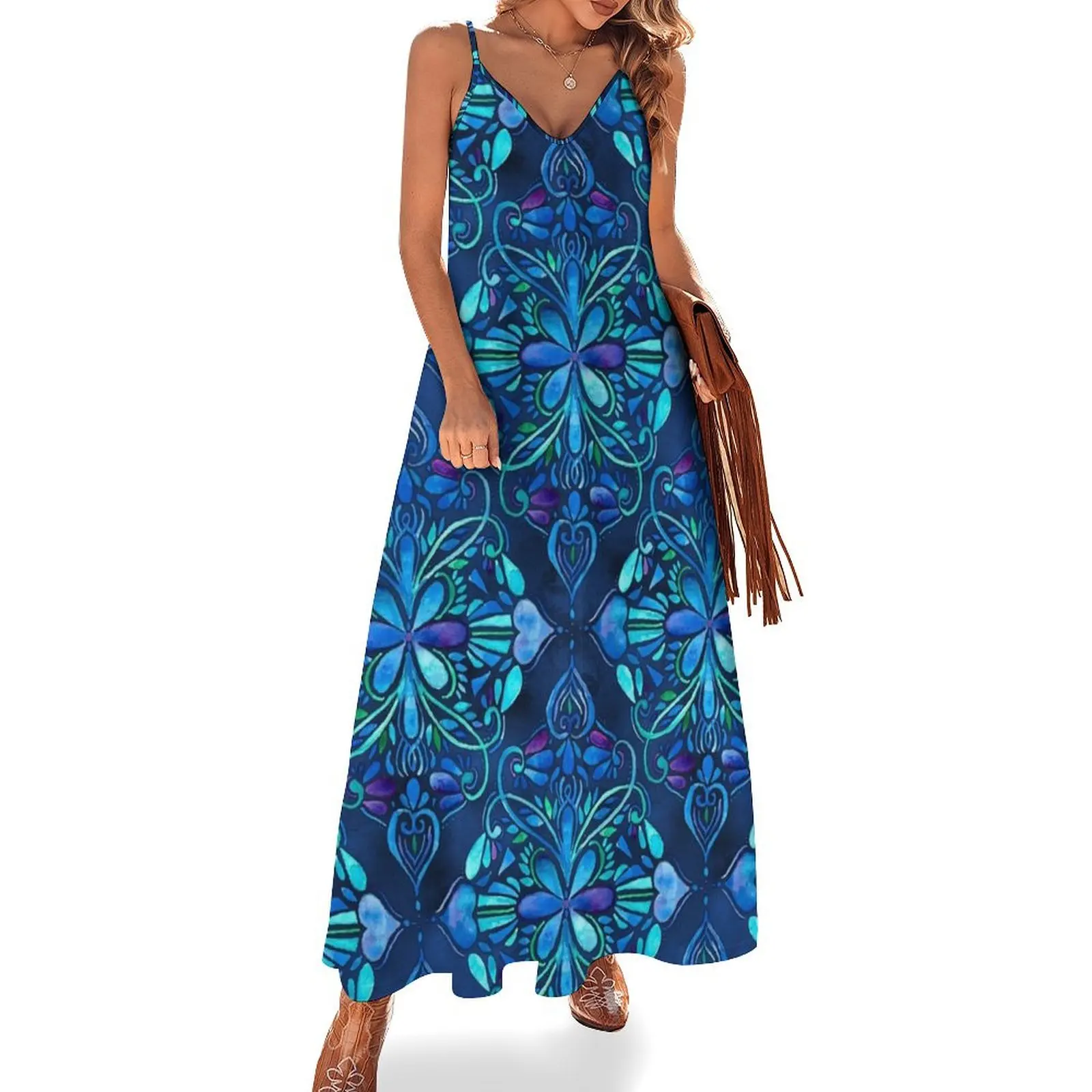 Deep Ocean Art Nouveau Watercolor Doodle Sleeveless Dress chic and elegant woman dress elegant party dress for women 2024
Deep Ocean Art Nouveau Watercolor Doodle Sleeveless Dress chic and elegant woman dress elegant party dress for women 2024