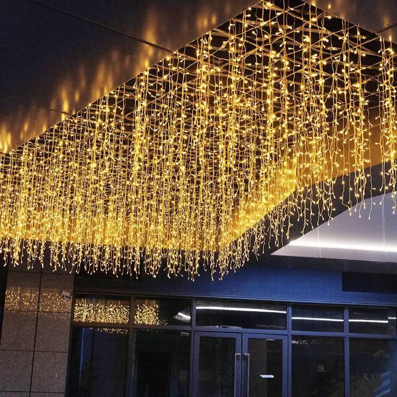 EU 220V LED Curtain Icicle String Light Droop 0.6-0.8m Decorations for Home Christmas Outdoor Garland Street Eave Winter Decor
EU 220V LED Curtain Icicle String Light Droop 0.6-0.8m Decorations for Home Christmas Outdoor Garland Street Eave Winter Decor