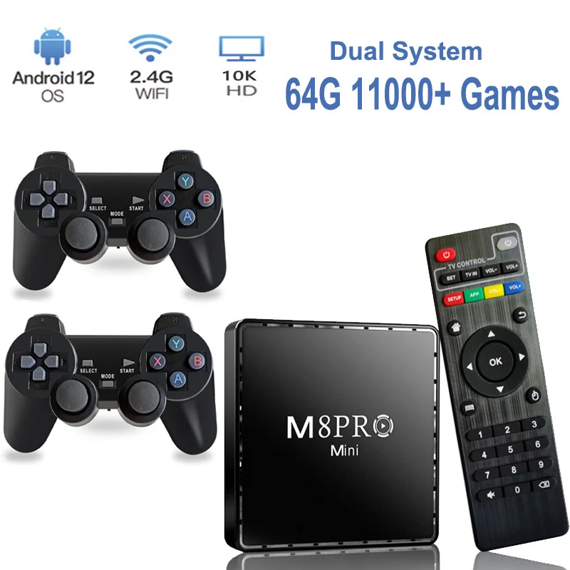 Game Stick M8 Pro Mini TV Box 64G 10000 Retro Video Game Console 2.4G Wireless Controllers Android 12 Set Top Box Wifi Dual Syst
Game Stick M8 Pro Mini TV Box 64G 10000 Retro Video Game Console 2.4G Wireless Controllers Android 12 Set Top Box Wifi Dual Syst