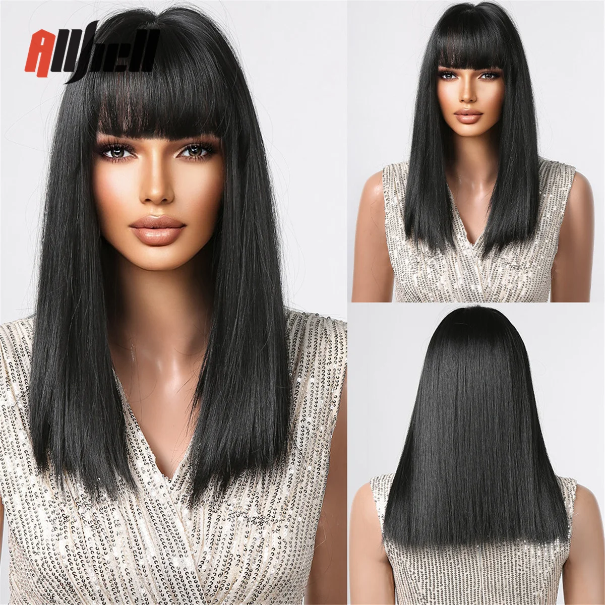 Synthetic Medium Length Black Daily Wig with Bangs Bone Straight Wigs Cosplay Natural Hair for Women Heat Resistant Fibre Wig
Synthetic Medium Length Black Daily Wig with Bangs Bone Straight Wigs Cosplay Natural Hair for Women Heat Resistant Fibre Wig