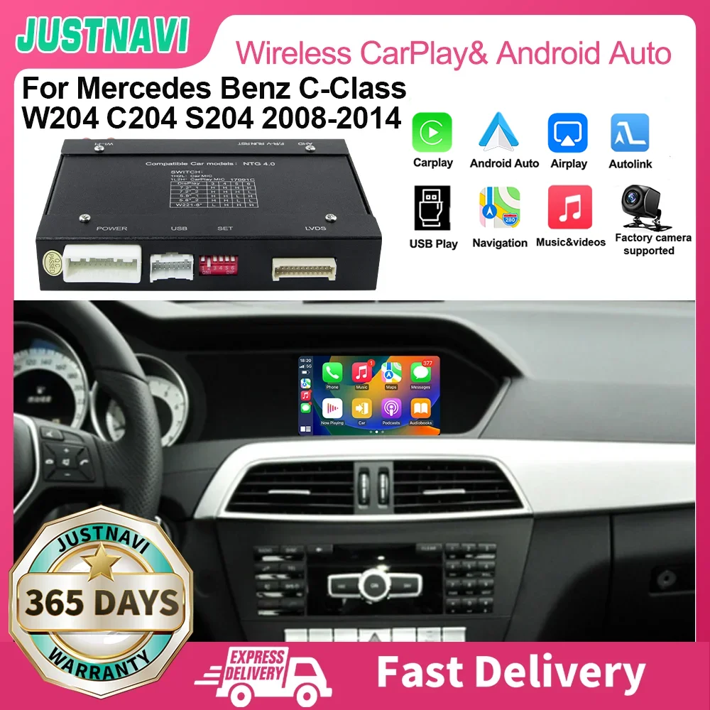 JUSTNAVI Car Multimedia Wireless Apple CarPlay Android Auto Module For Mercedes Benz C-Class W204 C204 S204 2008-2014 NTG4.0/4.5
JUSTNAVI Car Multimedia Wireless Apple CarPlay Android Auto Module For Mercedes Benz C-Class W204 C204 S204 2008-2014 NTG4.0/4.5