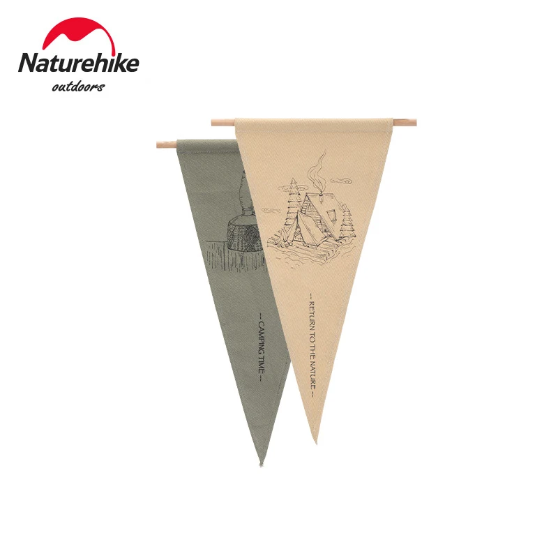 

Треугольный/тканевый флаг Naturehike Camp, винтажный оригинальный рисунок, декоративный флаг, искусственная атмосфера, подвесной флаг 26x42 см