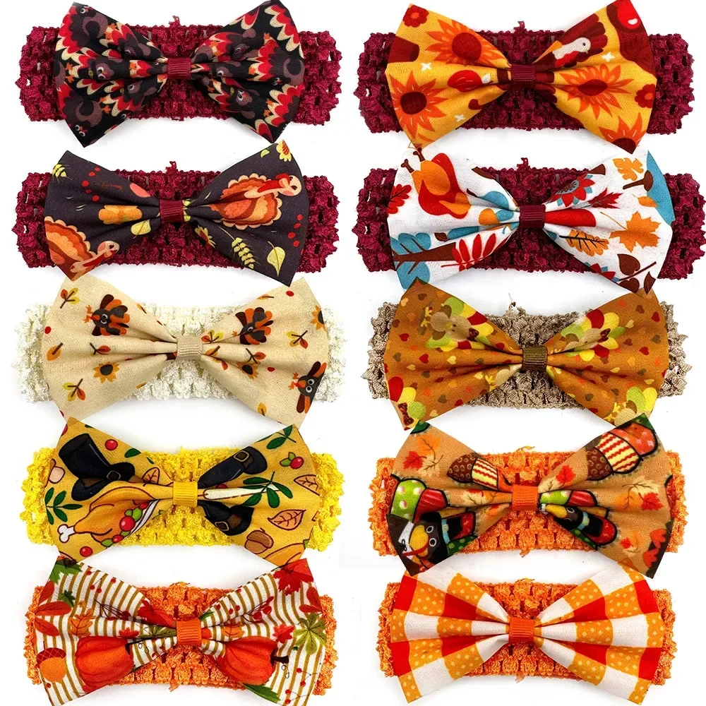 

Thanksgiving Dog 30/50pcs Accessories Bowtie Pets Necktie Supplies Tie Product Grooming Fall Bow Large Small Middle